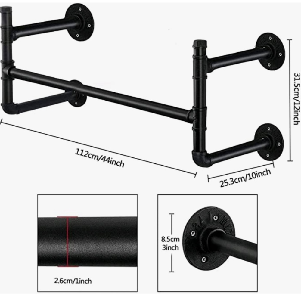 Wall Mounted Clothes Rack Heavy Duty